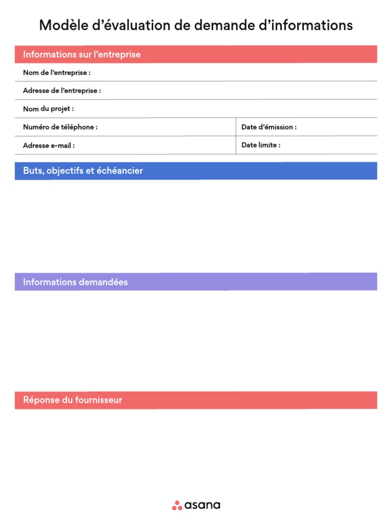 RFI Template Printable FR | PDF