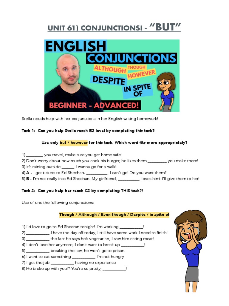 FREE Conjunctions Worksheet PDF