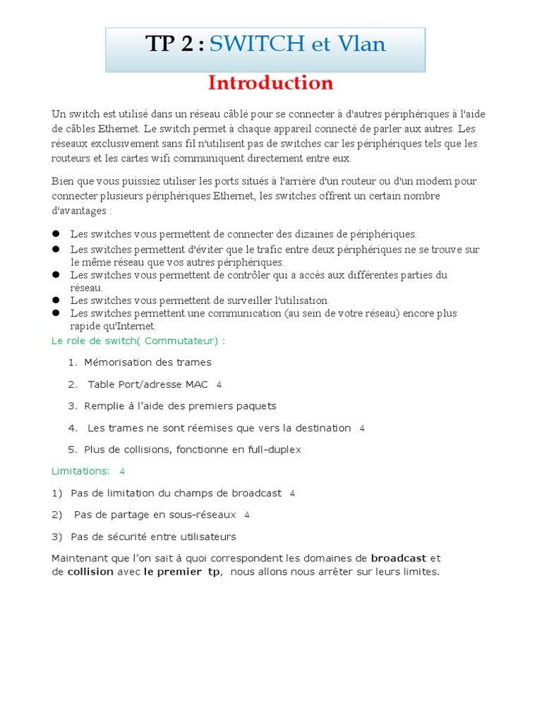 Switch | PDF | Commutateur réseau | Ethernet