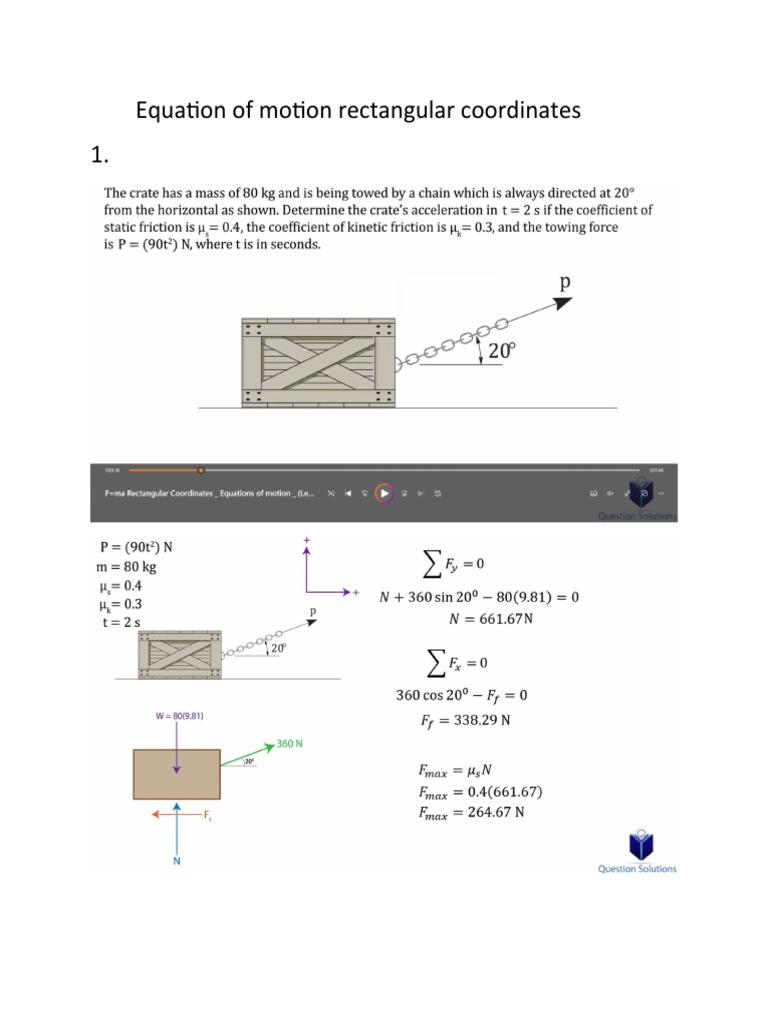 Motion Equations and Energy Principles | PDF | Science & Mathematics