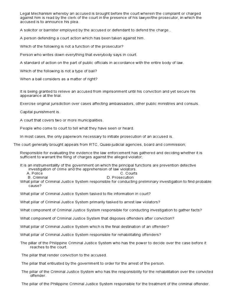 Cjs Reviewer Pdf Prosecutor Arrest