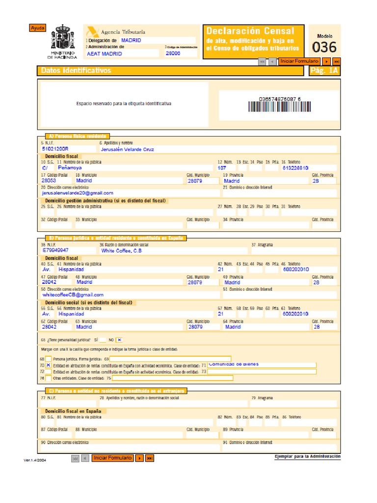 Modelo 036. Alta en El Iae | PDF