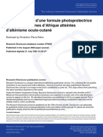 RD676083-Développement D'une Formule Photoprotectrice Pour Les Personnes D'afrique Atteintes D'albinisme Oculo-Cutané