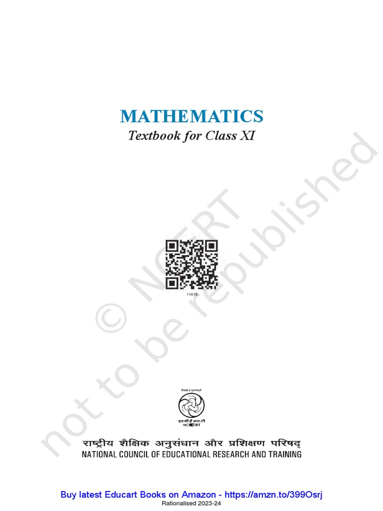 NCERT Class 11 Maths Book | PDF