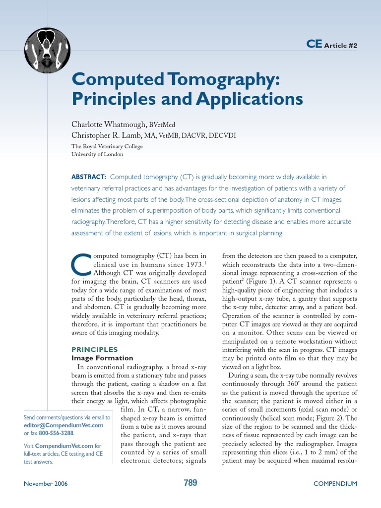 Principles of Computed Tomography | PDF | Ct Scan | Radiography