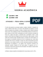 Atividade 1 - Física Geral e Experimental I - 52 2023