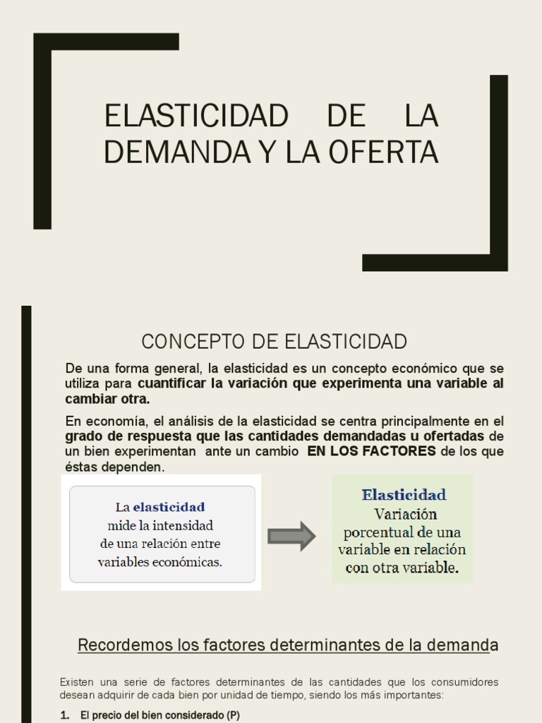 Elasticidad Precio: Demanda y Oferta | PDF | Elasticidad (economía ...