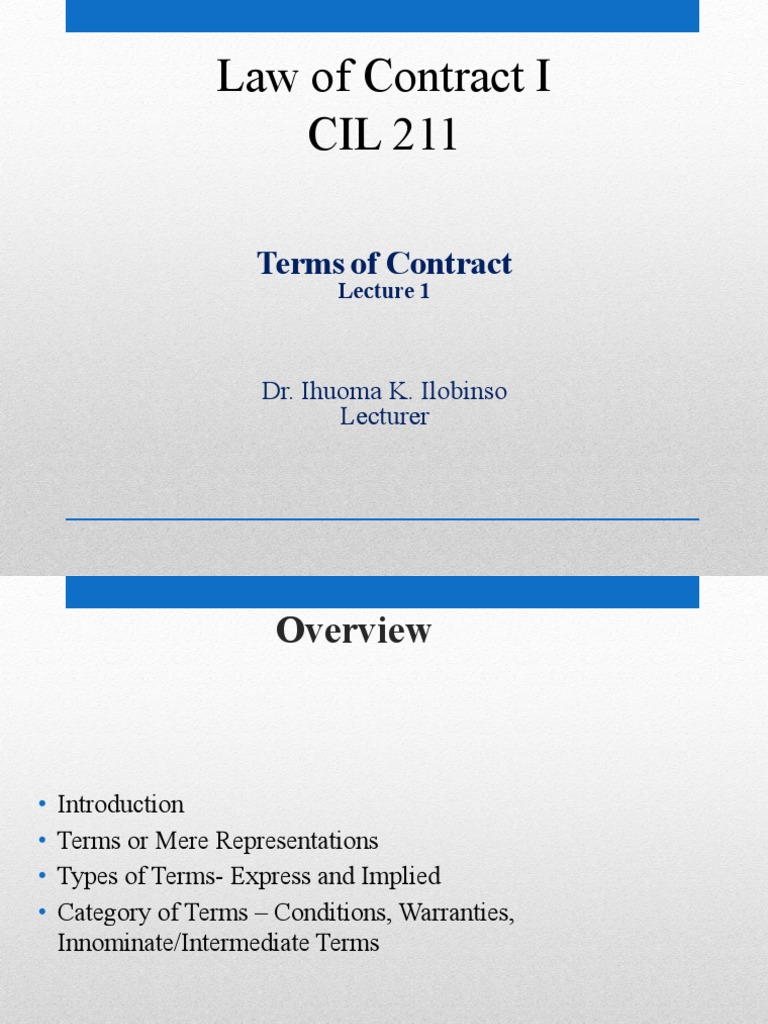 Innominate Terms in Contract Law | PDF | Contractual Term | Breach Of ...