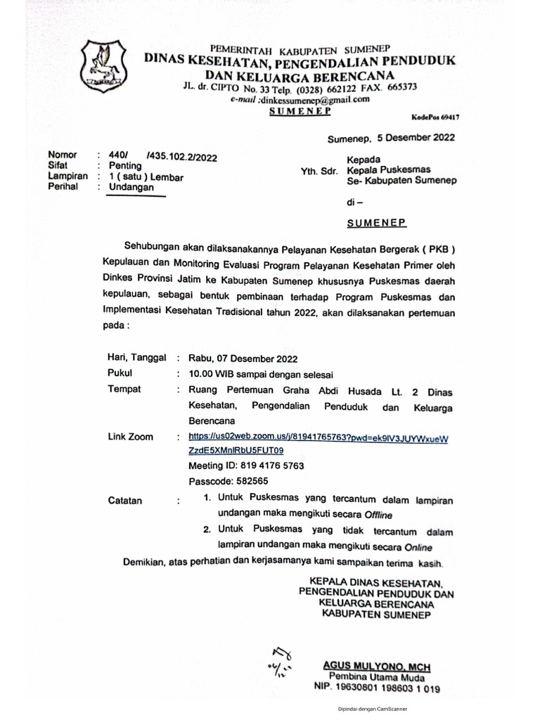 Undangan Pertemuan | PDF