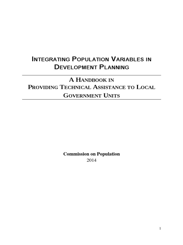 Integrating Population in Development Planning | PDF | Mentorship ...