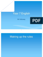 Year 7 English: MR Holloway