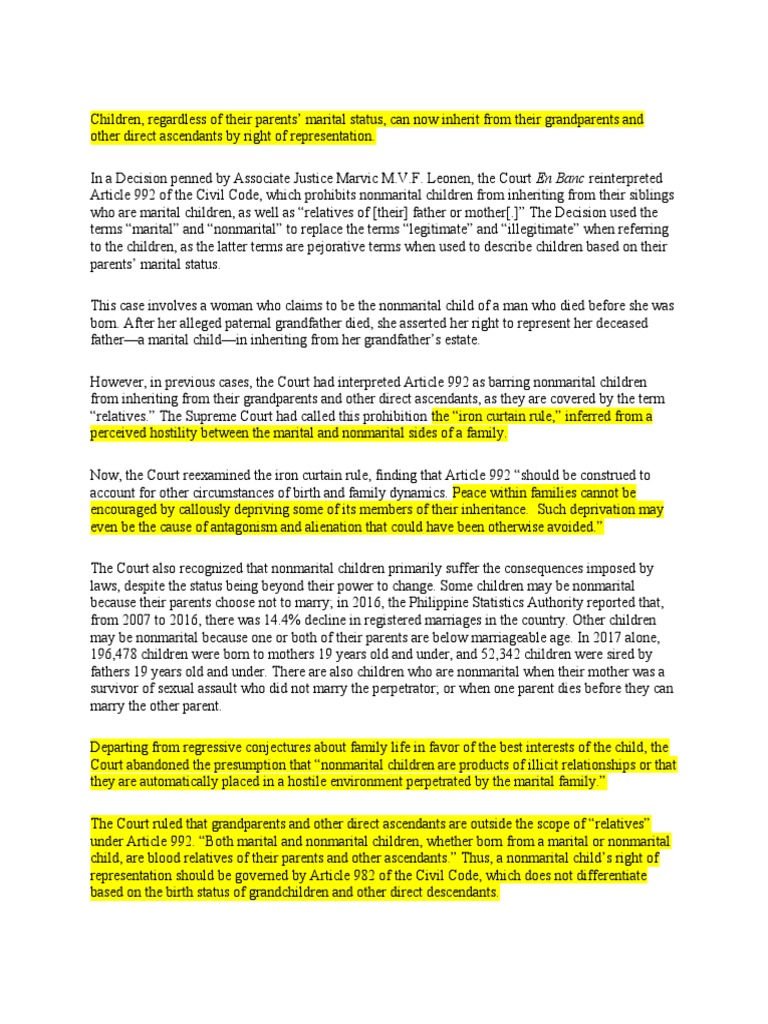 Iron Curtain Rule Aquino vs Aquino PDF Marriage Parent