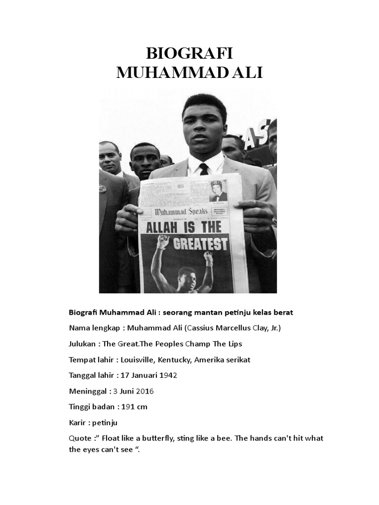 Biografi Muhammad Ali: Petinju Legendaris | PDF | Olahraga & Rekreasi
