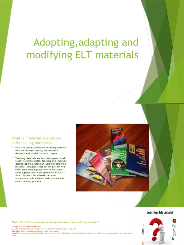 Adopting, Adapting and Modifying ELT Materials PDF