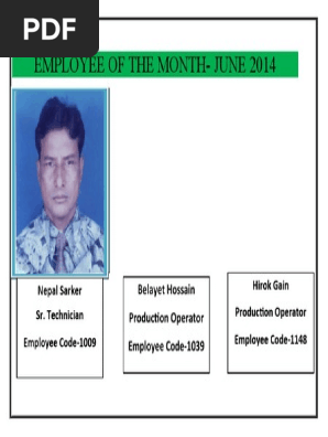 EMPLOYEE OF THE MONTH