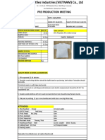 Pre Production Meeting: Style No: W 2211 DATE: 12/15/2022 P.O: WG 11749