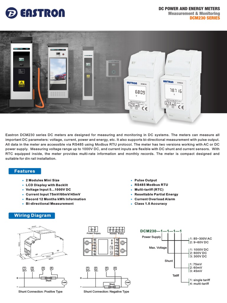 (Eastron) DC Energy Meter | PDF | Power Supply | Alternating Current