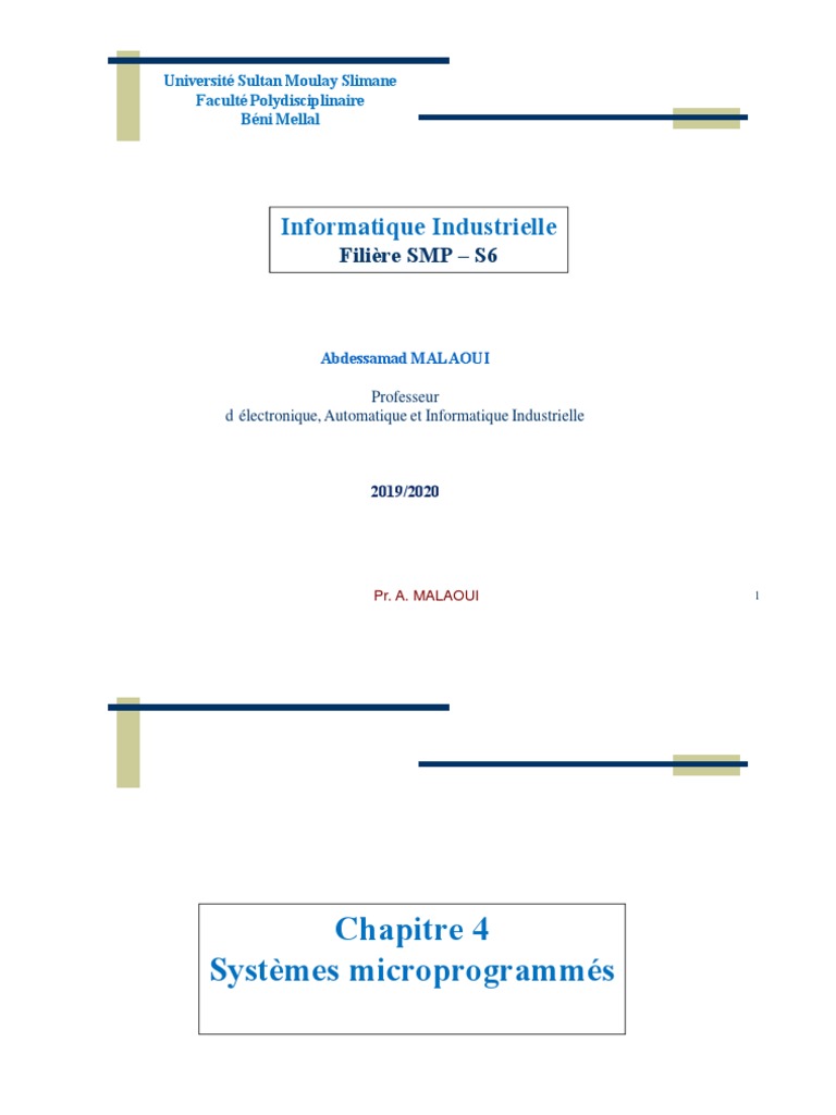 Systèmes Microprogrammés et Langages de Programmation | PDF ...