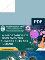 Química Greneral - La Importancia de Los Elementos Químicos en El Ser Humano