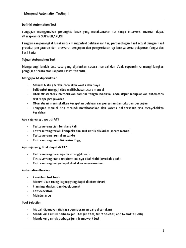 Panduan Lengkap Automation Testing | PDF | Komputer