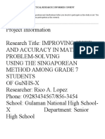 LETTER TO THE RESPONDENTS Ethical Consideration