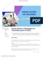 Horas Extras y Recargos en Colombia para El 2023