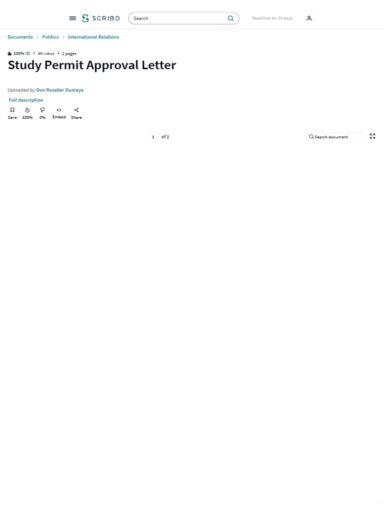 Study Permit Approval Letter Pdf Travel Visa Passport Download