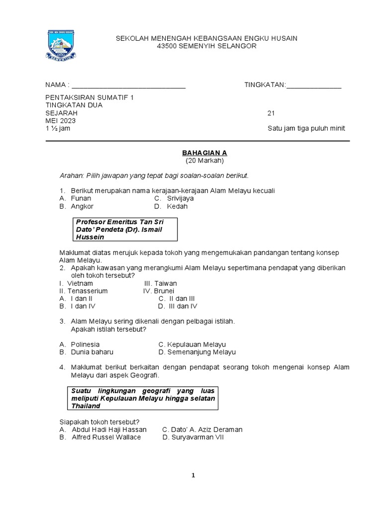 Pentaksiran sumatif 1 2023 pdf