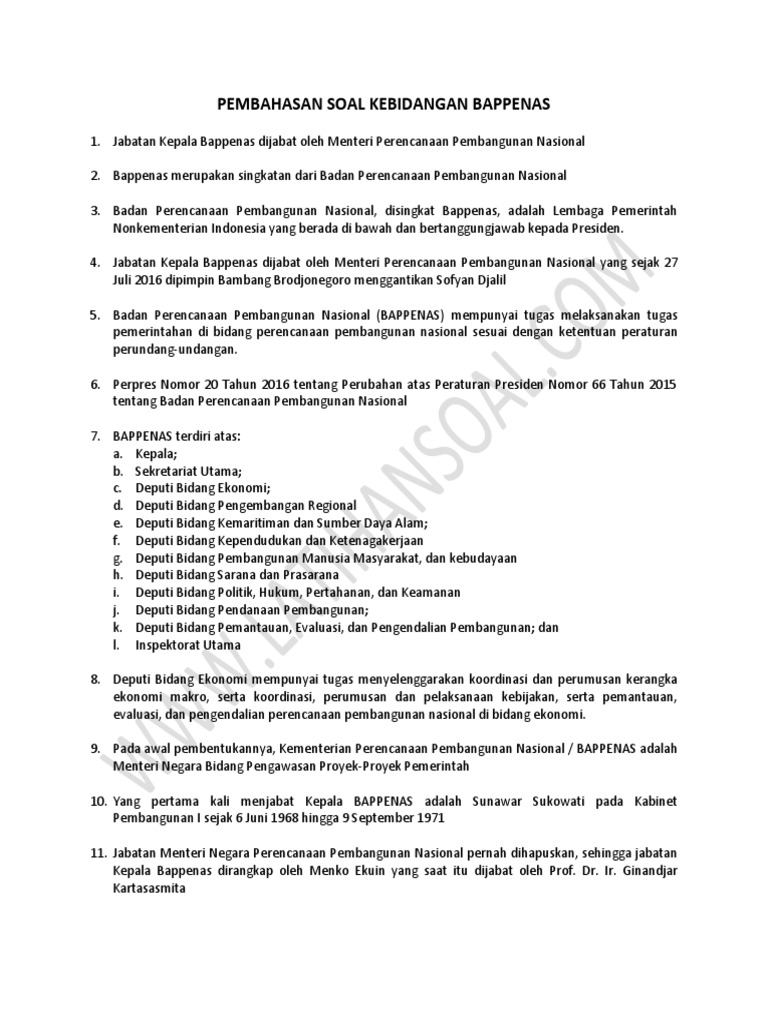 Pembahasan soal kebidangan bappenas pdf