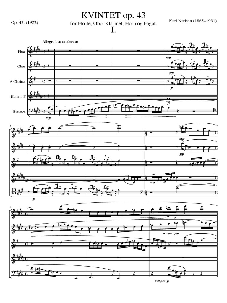 Carl Nielsen Wind Quintet Op. 43 PDF
