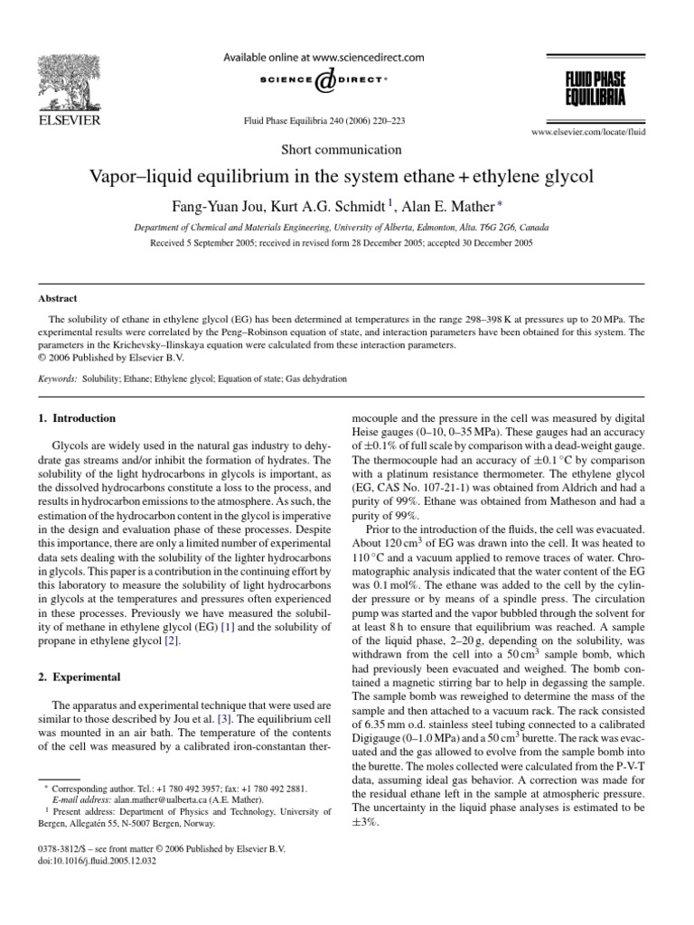 J Fluid 2005 12 032 | PDF | Solubility | Materials