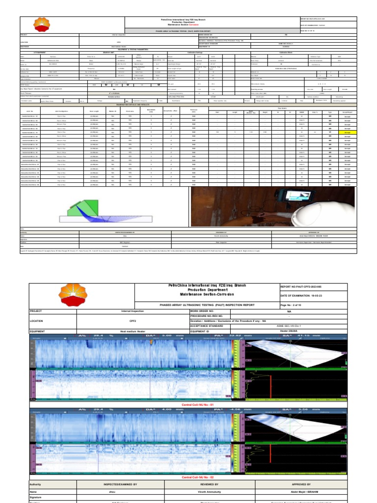 PAUT Inspection Report for CPF2 | PDF | Nondestructive Testing | Image ...