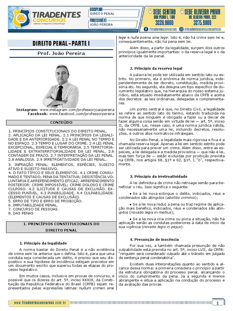 Princípios do Direito Penal Brasileiro | PDF | Crimes | Crime e Violência
