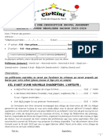 Formulaire Pré-Inscription Nouvel Adherents 2023-2024