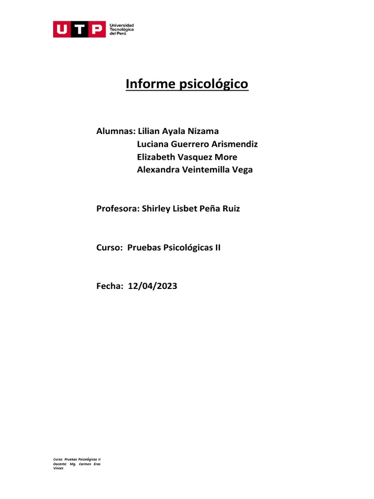 Informe Test Cattell Anghelina 2023 | PDF | Cociente de inteligencia ...