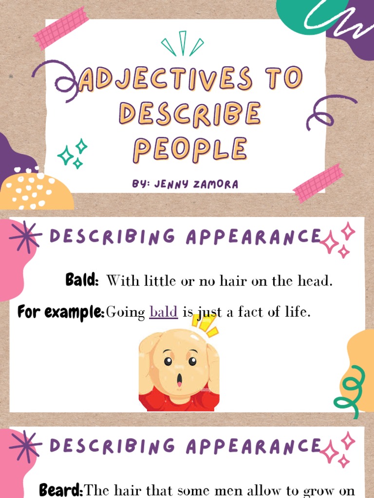 Adjective To Describe People | PDF | Hair | Human Appearance
