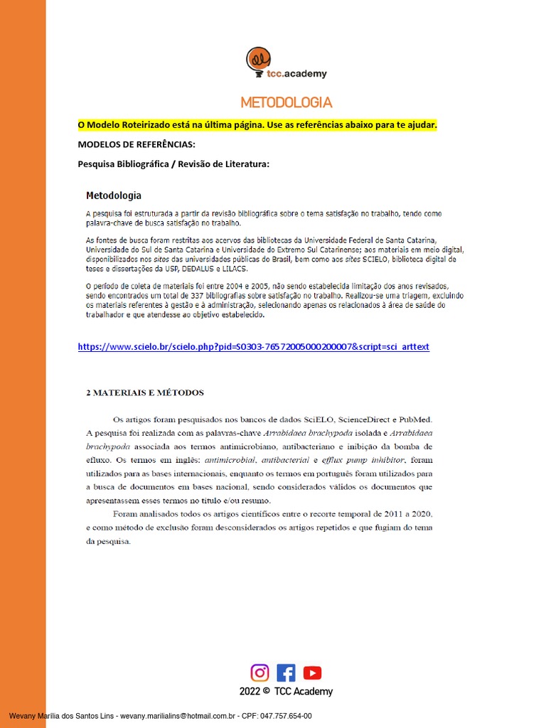 Modelo de Metodologia | PDF | Método científico | Cognição