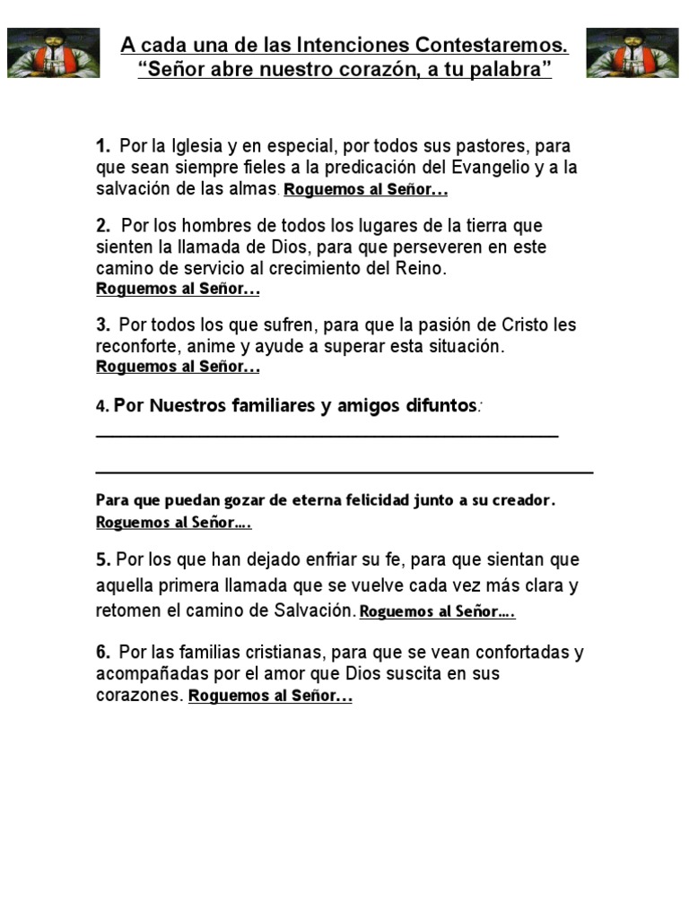 Oracion de Los Fieles Decimo Quinto Ciclo B 2021 PDF