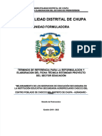 Terminos de Referencia Municipalidad Distrital de Chupa