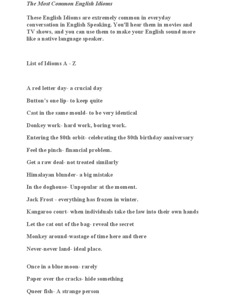 EXPLORE IDIOMS BY TOPICS intelligence overview