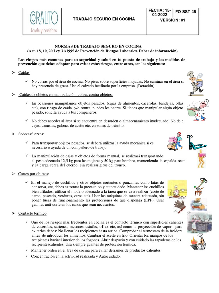 Normas de Seguridad en la Cocina | PDF | Estufa de cocina