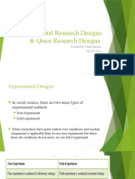 Experimental Research Designs & Quasi Research Designs