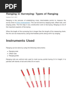 Ranging in Surveying - Types of Ranging