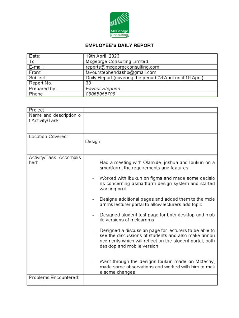 Daily Report | PDF | Art | Computers