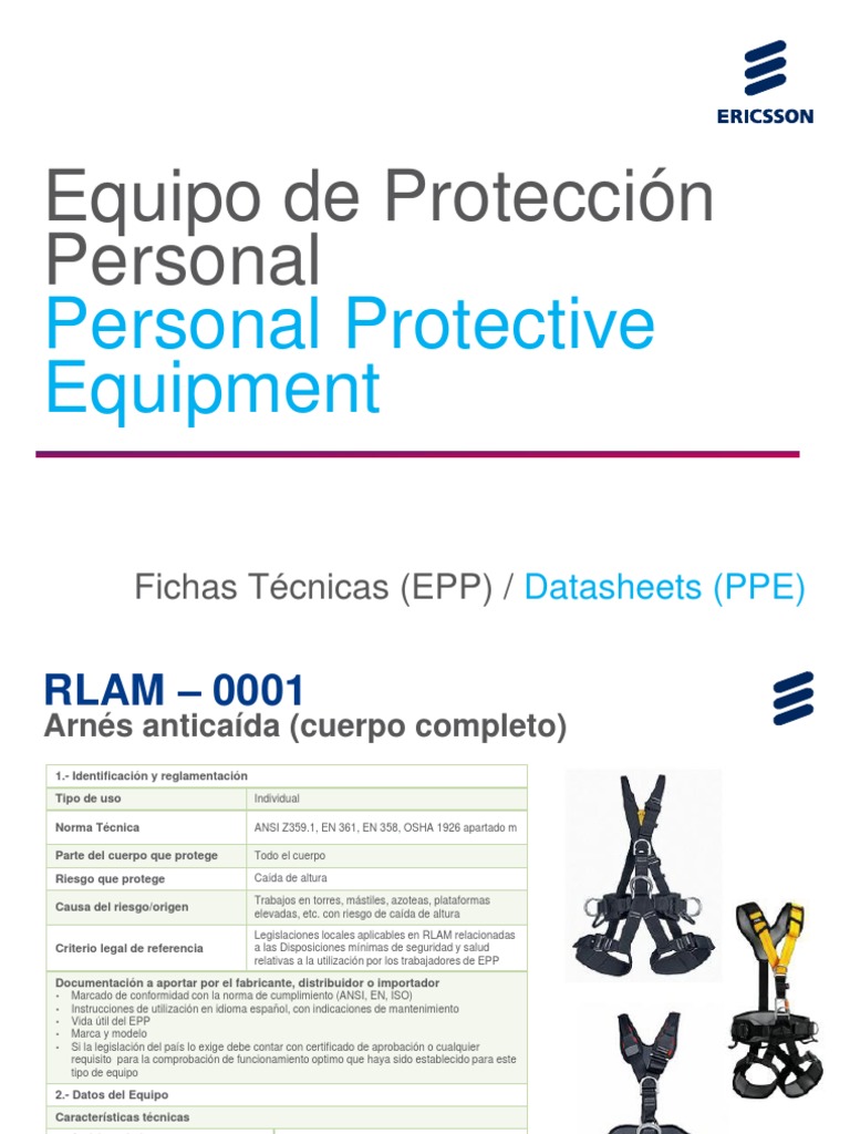 Fichas Técnicas EPP ES_EN PDF Administración de Seguridad y Salud