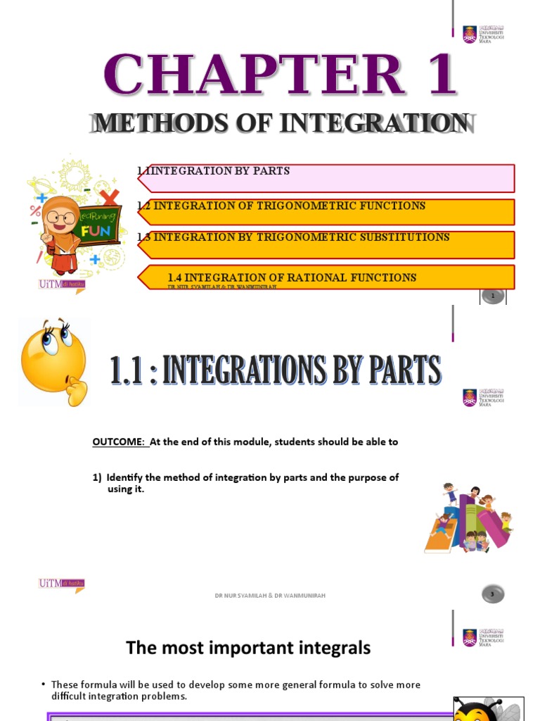 Chapter 1 1.1 Integration by Part | PDF | Integral | Algebra