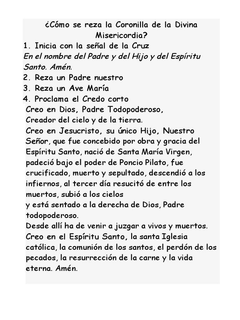 Cómo Se Reza La Coronilla de La Divina Misericordia | PDF