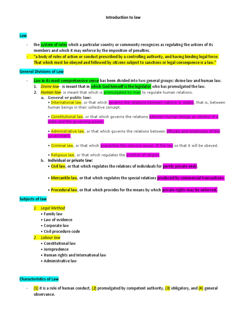 Introduction To Law PDF Appeal Supreme Courts
