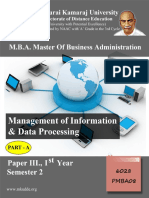 Management of Information & Data Processing