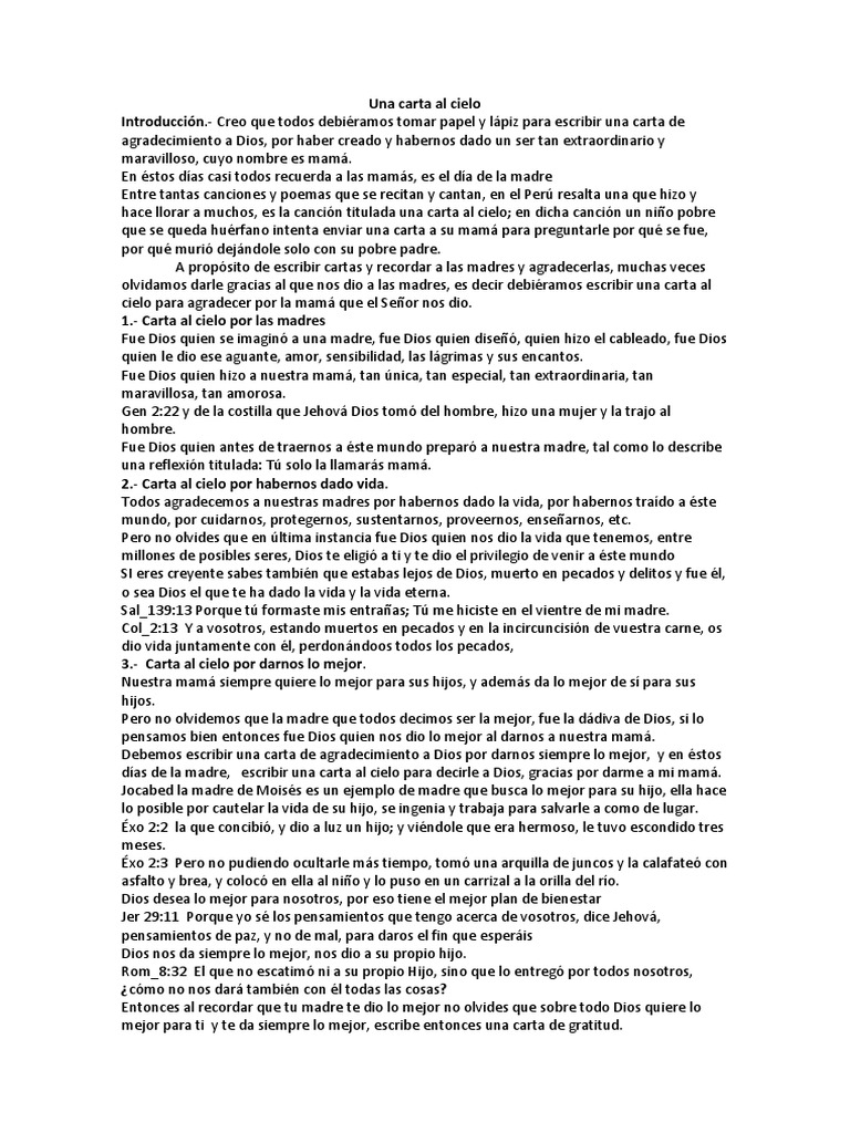 Una Carta Al Cielo Descargar gratis PDF Amor Dios